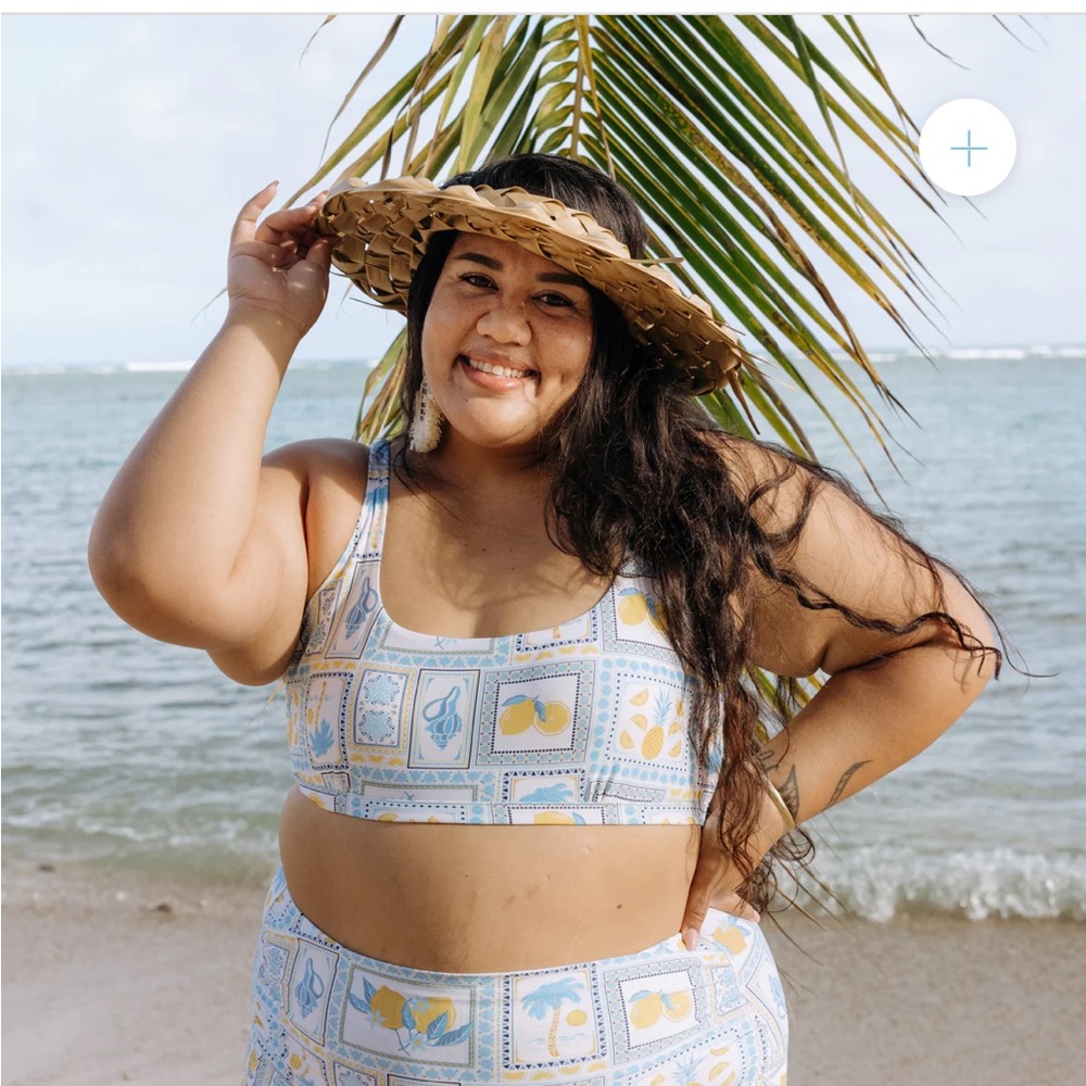 New SwimZip Scoop Bikini Top New With Tags Size 2X Lemons plus Size Bikini top - Picture 5 of 16